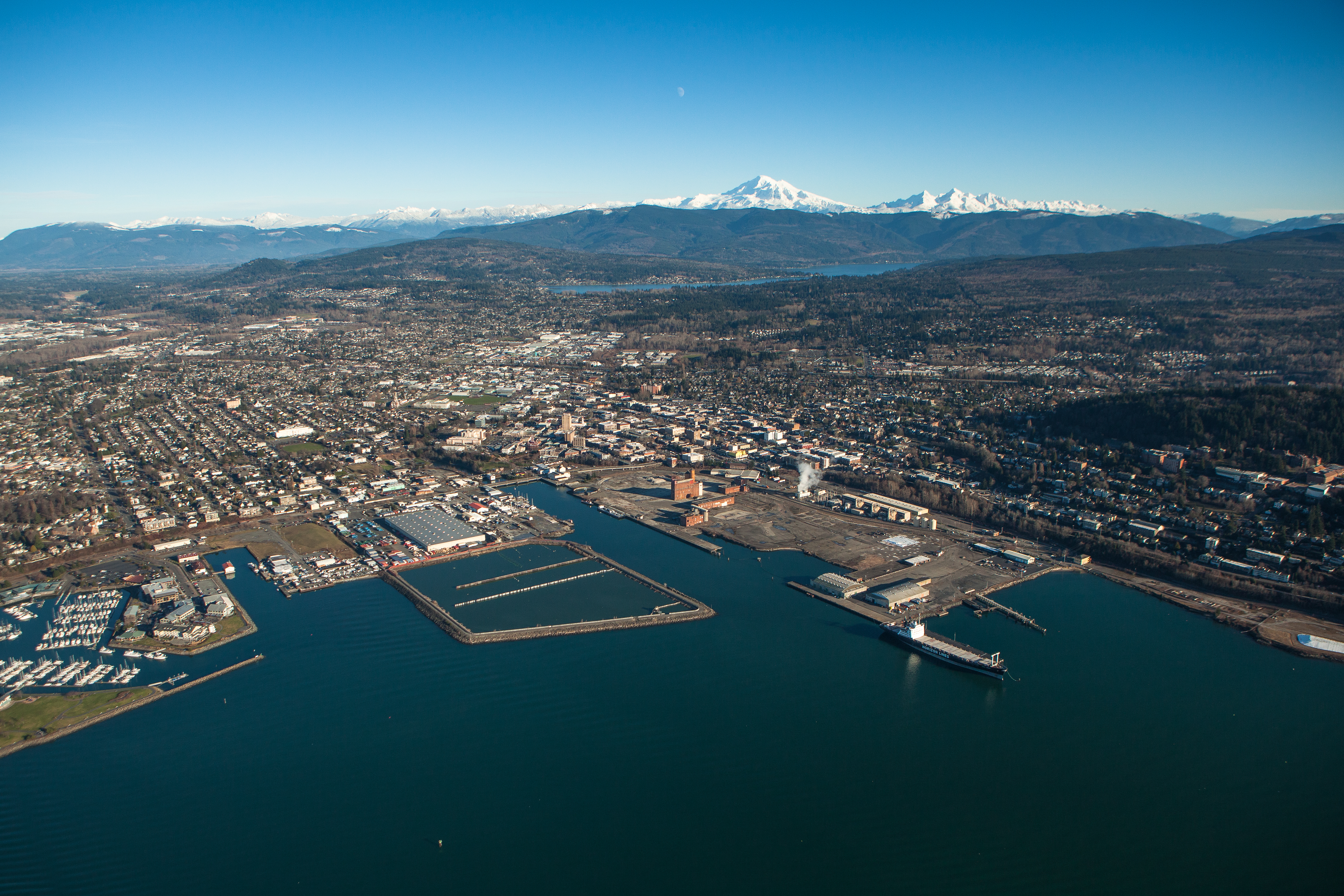 Historical photographic dossier for Bellingham, Washington: Aerial View of Bellingham, Washington.jpg