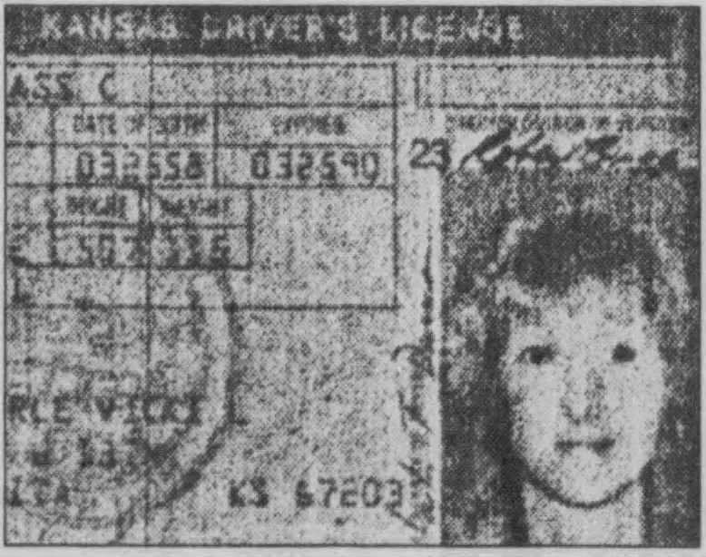 Historical photographic dossier for Dennis Rader: BTK victim Vicki Wegerle's license.jpg