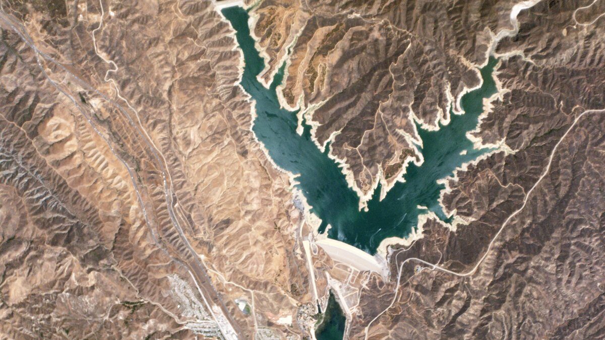 Castaic Lake Reservoir Satellite Map