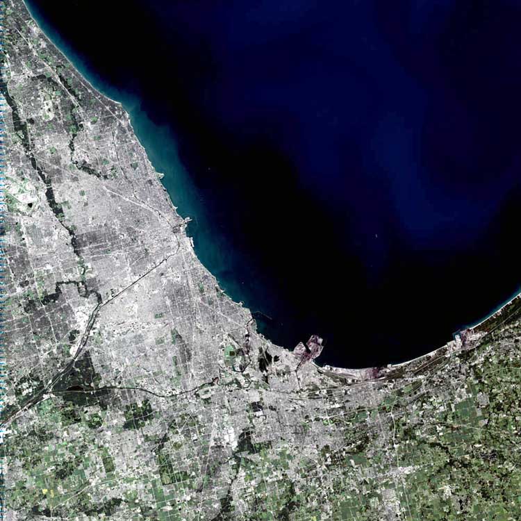 Historical photographic dossier for DuPage County, Illinois: Chicago.landsat.750pix.jpg