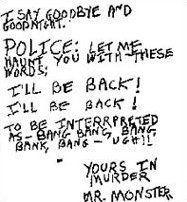 Original First Son of Sam Handwritten Letter Left at Bronx Crime Scene