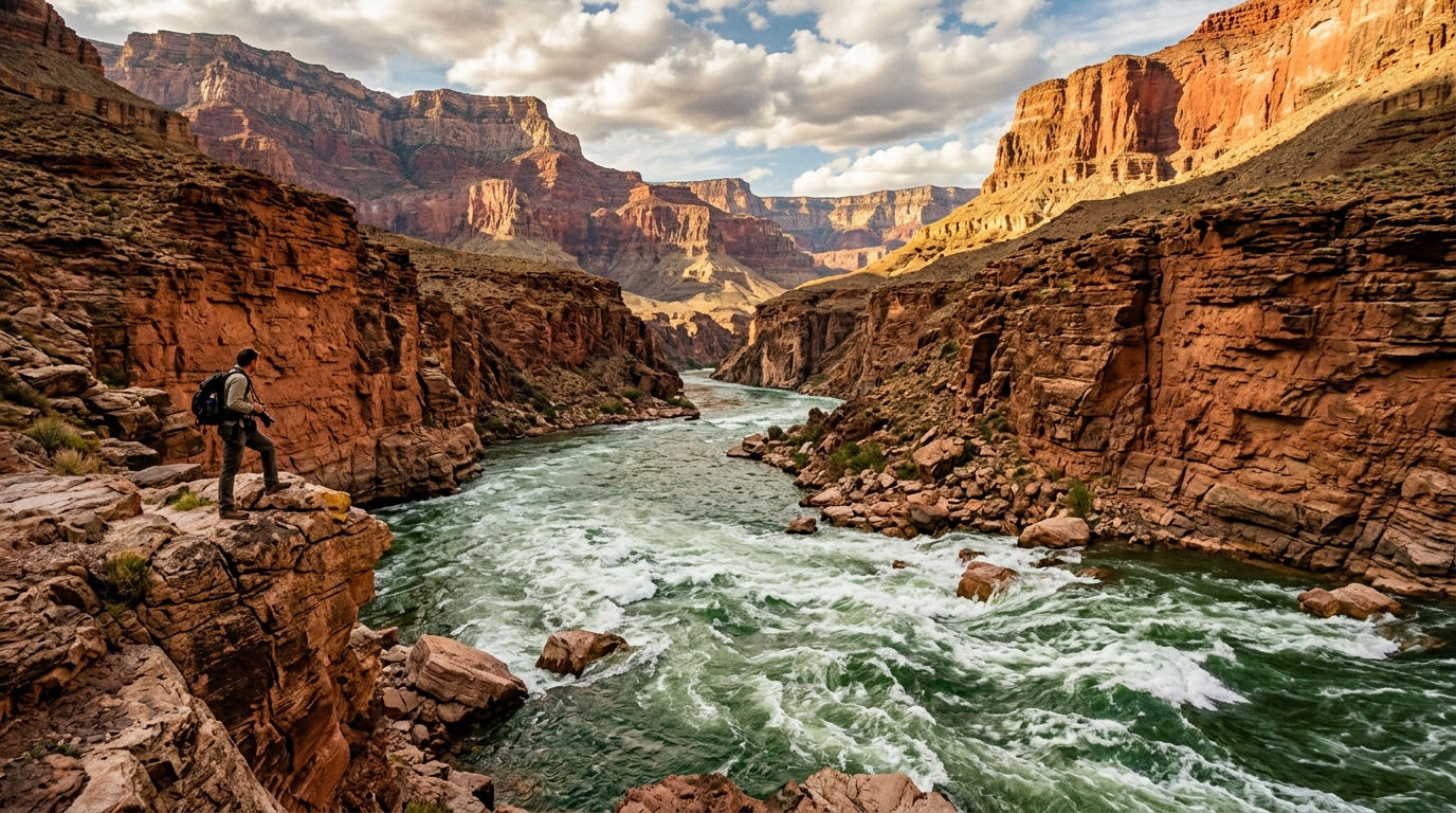 Morgan Heimer river guide portrait and Grand Canyon