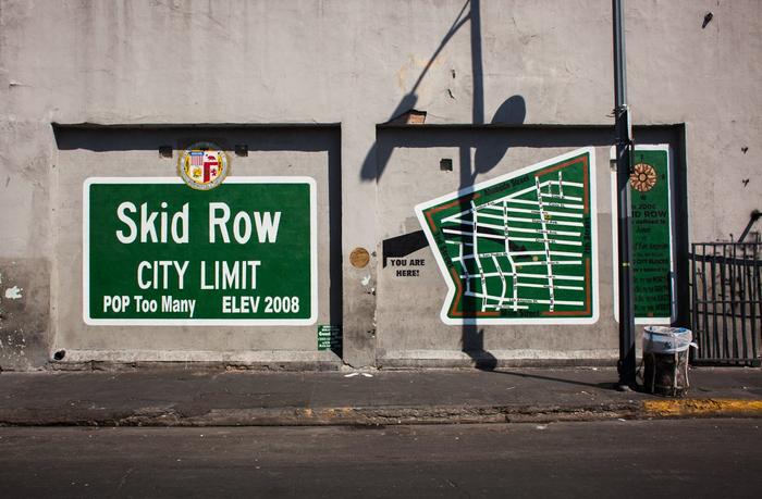 Los Angeles Skid Row district historical crime scene true crime